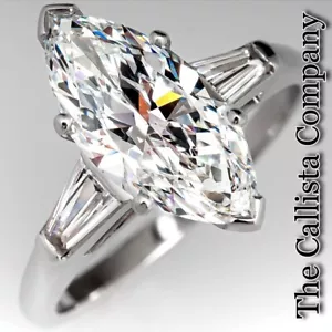 1.1K+ Sold LAB-CREATED D2.48CT MARQUISE CUT CLEAR 3A+ CZ S925 SILVER RG SZ 5-9 ✓ - Picture 1 of 6