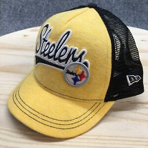 Pittsburgh Steelers New Era Trucker Hat Womens Black Yellow One Size Adjustable