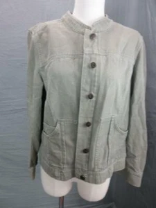 J. JILL SIZE MP WOMENS GRAY LONG SLEEVE 100% COTTON CASUAL BUTTON-UP BLAZER T172 - Picture 1 of 7
