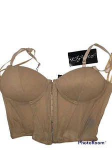 NWT WOMENS SAY WHAT FISH NET LACE ACCENTED Camisole/ Bustier - L BEIGE. Y - Picture 1 of 6