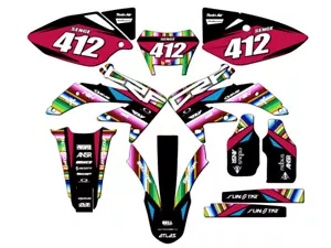 2008-2018 CRF 450 X SERAPE Black Senge Graphics Kit Compatible with Honda - Foto 1 di 10