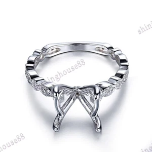 Solid 10k White Gold Round 10-11mm Semi Mount .2ct Si Diamonds Ring Fine Jewelry - Imagen 1 de 9