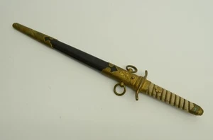 Authentischer japanischer Militär Dolch Stahl Klinge Gold Vintage Sammlerstück Dirk - Bild 1 von 12