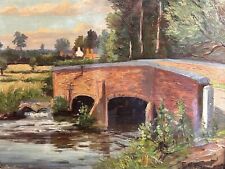 Original 1950’s Oil Painting Of Somerset Levels Landscape By F W Bannister