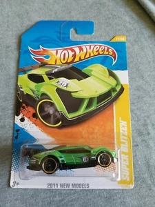 2011 Hot Wheels SUPER BLITZEN Green 17/244 GREAT CARD New Models - Picture 1 of 3