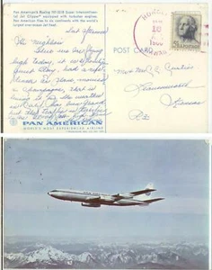 1966 Honolulu Hawaii Pan American Airlines pc - 5ct Liberty - violet cancel - Picture 1 of 1