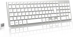 LeadsaiL KF12 Wireless Keyboard, Ultra-Thin 2.4GHz USB Computer Keyboards - Picture 1 of 7