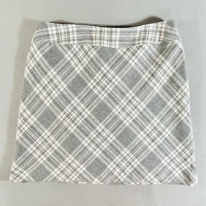 Talbots Skirt Women 18W Gray White Midi Plaid Preppy Tweed Academia Casual Wool - Picture 1 of 9