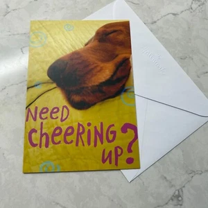 Hallmark "Need Cheering Up?" Lazy Dog Encouragement Greeting Card with Envelope - Picture 1 of 5