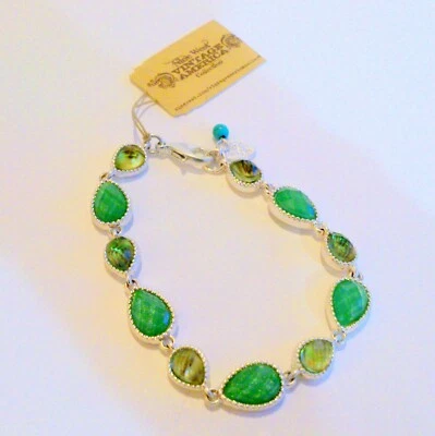 Pulsera de eslabones facetados verdes América vintage Nine West nueva con etiquetas Foto 1 de 3