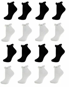 3,6,12 NEW WOMENS GIRLS MULTI PACK LACE TOP ANKLE TRAINER SOCKS SCHOOL SIZE - Picture 1 of 1