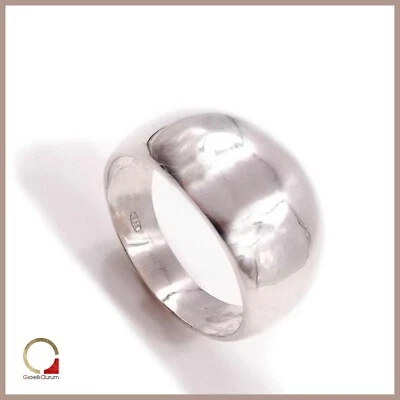 Anello a fascia in argento 925 da donna rodiato oro bianco lucido - Immagine 1 di 4