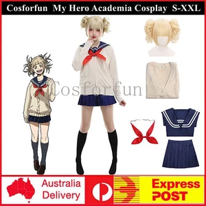 My Boku no Hero Academia Himiko Toga Cosplay Costume Wig JK School Uniform Dress