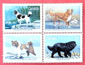 Canada Stamp #1220a (1217-1220) "Dogs of Canada" se-tenant BLK4 MNH 1988 - Picture 1 of 1
