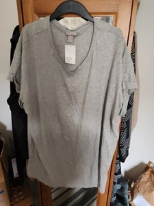 H&m+ bib Kurzarm Shirt  leger inHellgraub Gr. 2xl.. Neu mit Etikett  - Bild 1 von 2