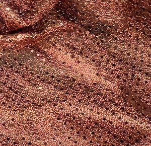 Rust Black Sequins Dot Fabric 44” Width Sold By The Yard - Picture 1 of 3