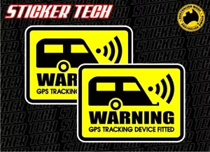2 x WARNING CARAVAN GPS ALARM SYSTEM FITTED STICKER DECAL SUITS JAYCO STERLING - Picture 1 of 1