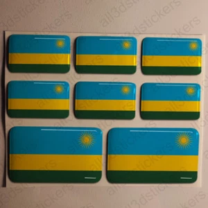 Sticker Rwanda Resin Domed Stickers Rwanda Flag 3D Vinyl Adhesive Decal Car - Picture 1 of 1