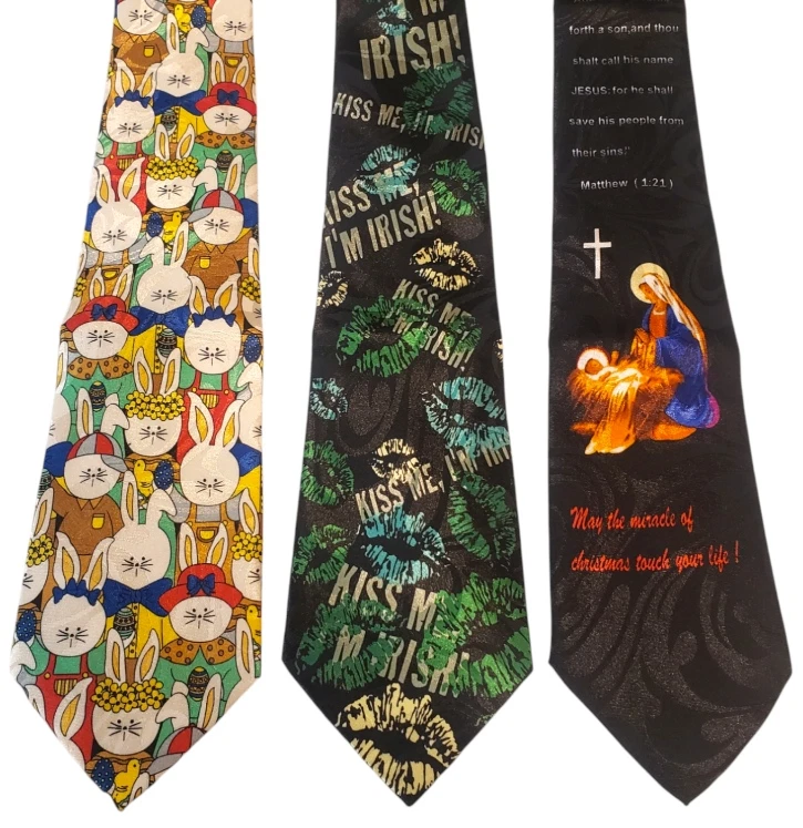 Easter St Patrick's Day Christmas Ties #49B - Lot of 3 Novelty Neckties NWT Sale - Image 1 of 1