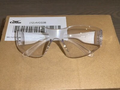Box of 12 Condor Safety Glasses: No Foam Lining, Frameless, Clear, Z87+ approved - Image 1 of 4