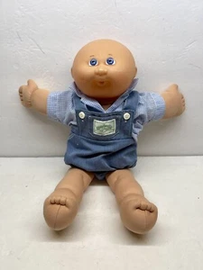 2007 Cabbage Patch Kid 16" 25th Anniversary Play Along Bald Blue Eyes Overalls - Picture 1 of 7