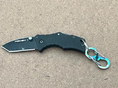 ACERO FRÍO - Mini Cuchillo Plegable Táctico Serie Recon 1 NEGRO - Excelente Estado Foto 1 de 4