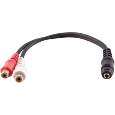 SA-Y25 - 6 Inch 3.5mm Female to Dual RCA Female Stereo Splitter Cable - Image 1 of 3
