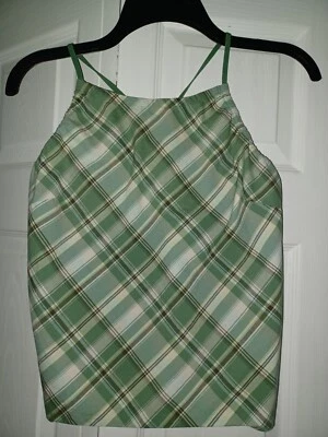 JUNIOR ДЕВОЧЕК ЗЕЛЕНЫЙ КЛЕТКУ БЕЗ РУКАВОВ ВЕРХ. РЕГУЛИРУЕМЫЕ РЕМЕШКИ ДЛЯ СПАГЕТТИ РАЗМЕР СРЕДНИЙ - Изображение 1 из 4