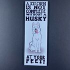 White Siberian Husky Magnet Cartoon Dog Portrait Gift Collectible Kitchen Decor