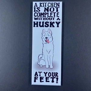 Blanco Siberiano Husky Imán Dibujos Animados Perro Retrato Regalo Cocina Coleccionable Decoración - Imagen 1 de 12