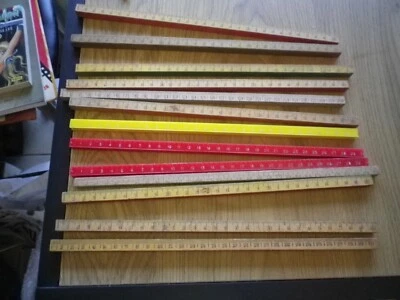 Règle bois 30cm lot  12 règles anciennes plastique et bois pour école ...lattes - Photo 1/4