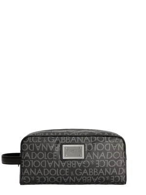 DOLCE&GABBANA Black Canvas Pouch Bag New - Image 1 of 4