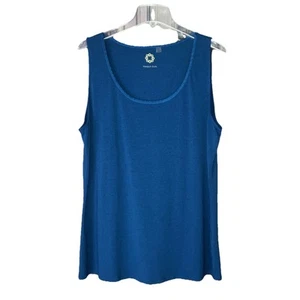 Amber Sun Tank Top Women Tortoise Blue Sleeveless Supima Cotton & Micro Modal XL - Picture 1 of 5