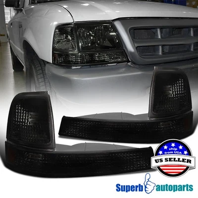 Fits 1998-2000 Ford Ranger 98-00 Turn Signal Corner Parking Lights Smoke Foto 1 de 4
