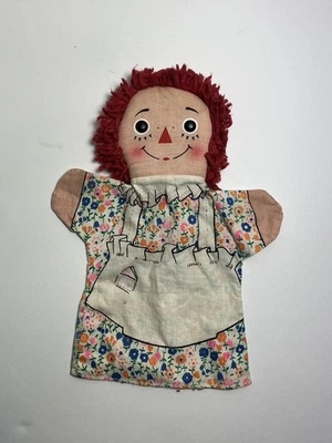 老式 Raggedy Ann 手偶。 11英寸布质1970年代Knickerbocker Cottagecore — 第 1/4 张图片