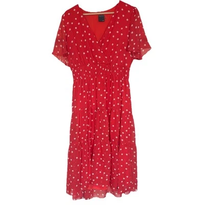 Vestido Gabby Skye Rojo Lunares Para Mujer 12 Cuello en V Rockabilly Femenino Vacaciones Foto 1 de 4