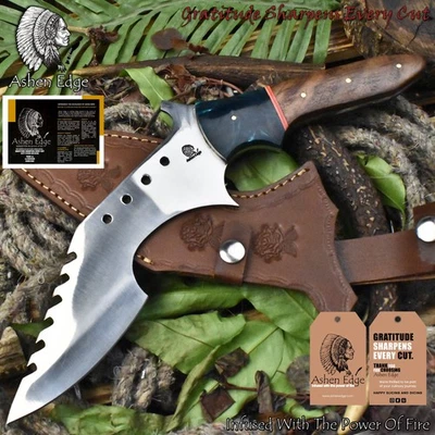 Ashen Edge Custom Karambit Knife 440C Steel Walnut Wood Micrata Bolster EDC - Image 1 of 4