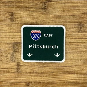 Pittsburgh Interstate 76 East Road Sign Patch - 3.5x3 Inch Embroidered Iron-On - Picture 1 of 2
