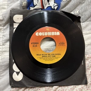 Willie Nelson & Leon Russell Sioux City Sue/Heartbreak Hotel 45rpm 7" Tested VG+ - Picture 1 of 3