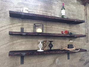 Pair Scaffold Board Heavy Duty Shelf Brackets Industrial Handmade 225mm SS/SU - Picture 1 of 9