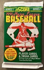 1991 Score Baseball Pack Chris Bosio Brewers (Top) Junior Felix Blue Jays (Back)