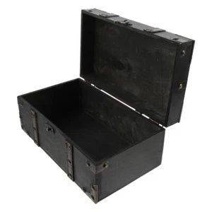 Wooden Storage Box Treasure Chest with Lid Vintage Keepsake Boxes - Picture 1 of 12