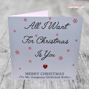Personalised Christmas Card Wife Partner Fiancee Girlfriend Husband Boyfriend - Picture 1 of 9