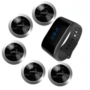 SINGCALL Wireless Calling Pager System, 1 Waterproof Watch and 5 Pagers APE330S - Picture 1 of 10