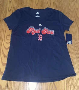 MAJESTIC WOMENS BOSTON RED SOX SHORT SLEEVE T SHIRT SIZE MEDIUM NWT - Picture 1 of 3