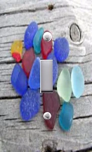 Light Switch Plate Switchplate & Outlet Covers BEACH GLASS GEMS ON BOARDWALK - Picture 1 of 26