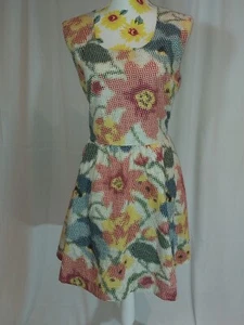 Kate Spade Saturday Womans Bright Floral Open Back Mini Dress Size Large - Picture 1 of 8