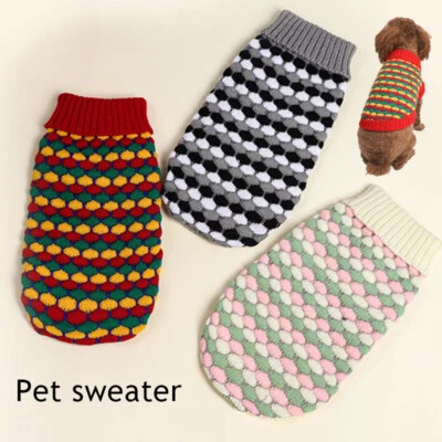 √1PC Soft Knit Dog Sweater Pet Puppy Cat Clothes Jumper Winter Apparel Clothing- - Image 1 of 4