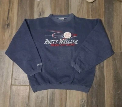 Vintage 90s Rusty Wallace Miller Lite Racing Sweatshirt Crewneck Mens L NASCAR - Imagem 1 de 3