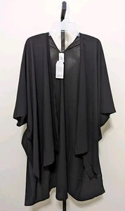 Time And Tru Women's Black Kimono Layering Shawl Wrap One Size Fits Most - Picture 1 of 9
